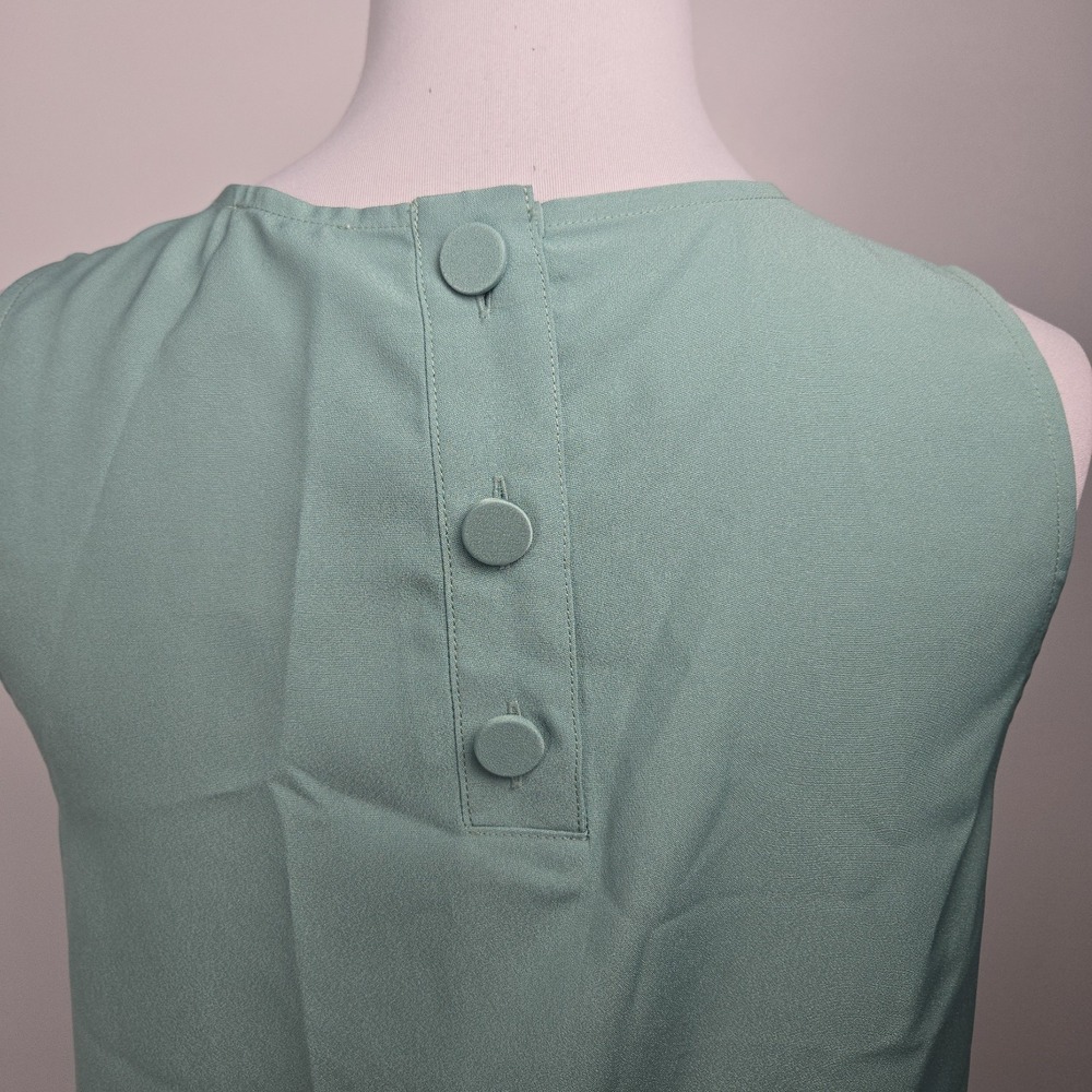 J.Crew Women's Top XS Sleeveless Mint Green Style # BY429 Blouse Matte Satin - Picture 3 of 7